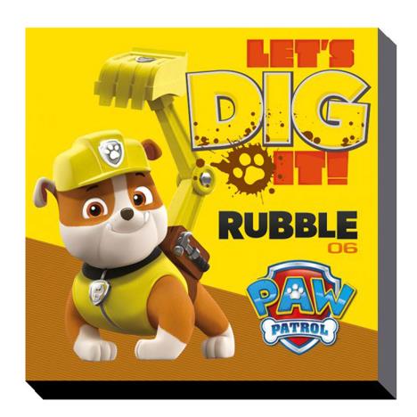 Paw Patrol Lets Dig It Rubble Canvas Print (30cm x 30cm) £9.99